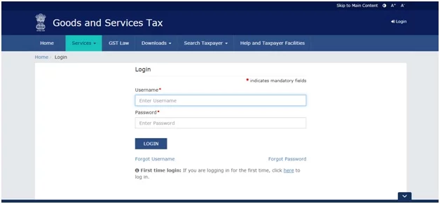 gst login page