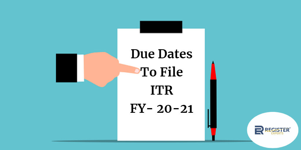 Due Dates For filing ITR FY 202021 RegisterExperts